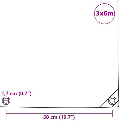 vidaXL Abdeckplane 650 g/m² 3x6 m Weiß