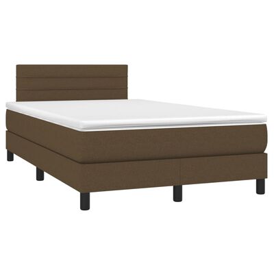 vidaXL Boxspringbett mit Matratze Dunkelbraun 120x200 cm Stoff