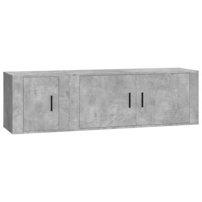 vidaXL 2-tlg. TV-Schrank-Set Betongrau Holzwerkstoff