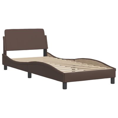 vidaXL Bett mit Matratze Braun 80x200 cm Kunstleder