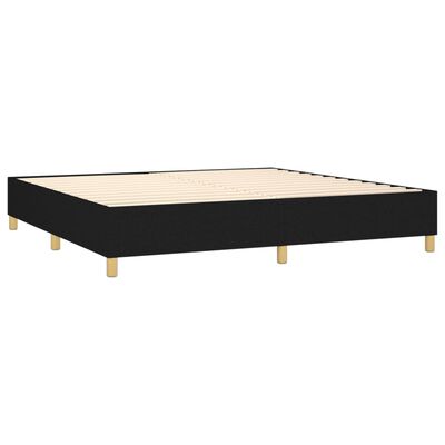 vidaXL Boxspringbett mit Matratze & LED Schwarz 200x200 cm Stoff