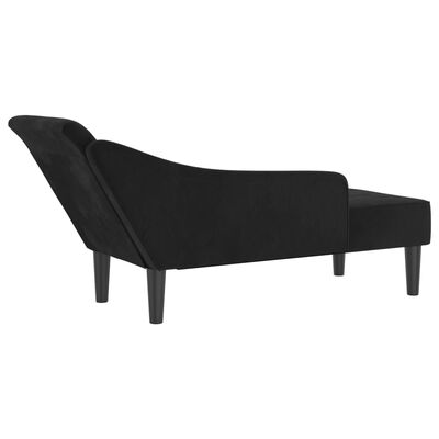 vidaXL Chaiselongue mit Kissen Schwarz Samt