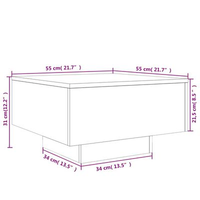 vidaXL Couchtisch Weiß 55x55x31 cm Holzwerkstoff