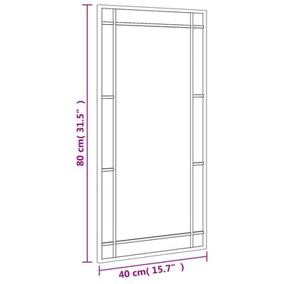 vidaXL Wandspiegel Schwarz 40x80 cm Rechteckig Eisen