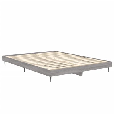 vidaXL Bettgestell Grau Sonoma 140x190 cm Holzwerkstoff