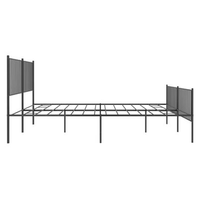 vidaXL Metallbett ohne Matratze mit Fußteil Schwarz 180x200 cm