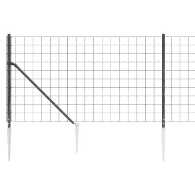 vidaXL Maschendrahtzaun mit Bodenhülsen Anthrazit 1,1x10 m