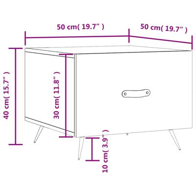 vidaXL Couchtische 2 Stk. Hochglanz-Weiß 50x50x40 cm Holzwerkstoff