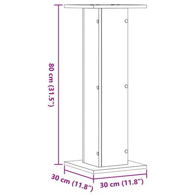 vidaXL Pflanzenständer 2 Stk. Grau Sonoma 30x30x80 cm Holzwerkstoff