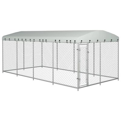 vidaXL Outdoor-Hundezwinger mit Überdachung 7,6x3,8x2,3 m