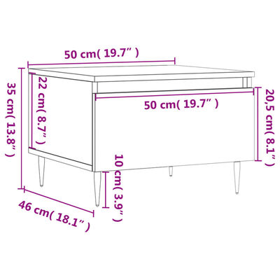 vidaXL Couchtische 2 Stk. Räuchereiche 50x46x35 cm Holzwerkstoff