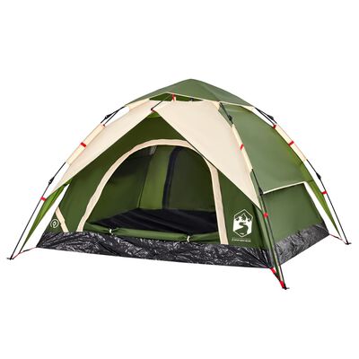 vidaXL Kuppel-Campingzelt 3 Personen Grün Quick Release