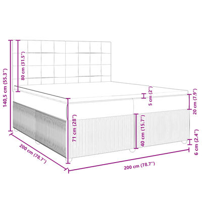 vidaXL Boxspringbett mit Matratze Rosa 200x200 cm Samt