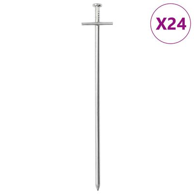 vidaXL Zeltheringe 24 Stk. 23 cm Ø6 mm Verzinkter Stahl