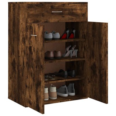 vidaXL Schuhschrank Räuchereiche 60x35x84 cm Holzwerkstoff