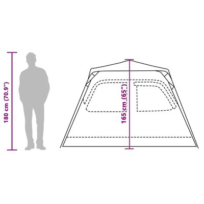 vidaXL Kuppel-Campingzelt 4 Personen Grün Quick Release