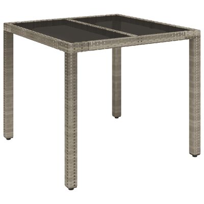 vidaXL 5-tlg. Garten-Essgruppe mit Kissen Grau Poly Rattan