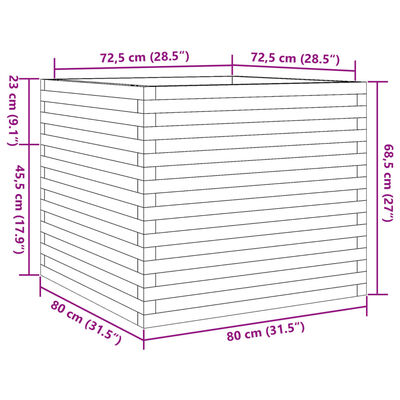 vidaXL Pflanzkübel 80x80x68,5 cm Kiefernholz Imprägniert