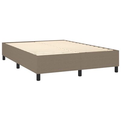 vidaXL Boxspringbett mit Matratze Taupe 140x190 cm Stoff