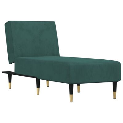 vidaXL Chaiselongue Dunkelgrün Samt