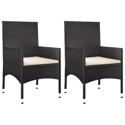 vidaXL 4-tlg. Garten-Lounge-Set mit Kissen Schwarz Poly Rattan