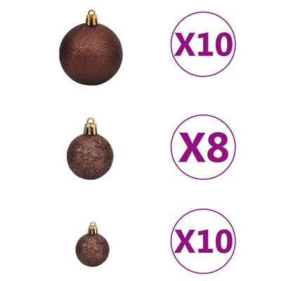 vidaXL Künstlicher Weihnachtsbaum Klappbar 300 LEDs & Kugeln 240 cm