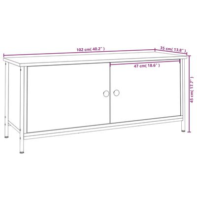 vidaXL TV-Schrank mit Türen Sonoma-Eiche 102x35x45 cm Holzwerkstoff