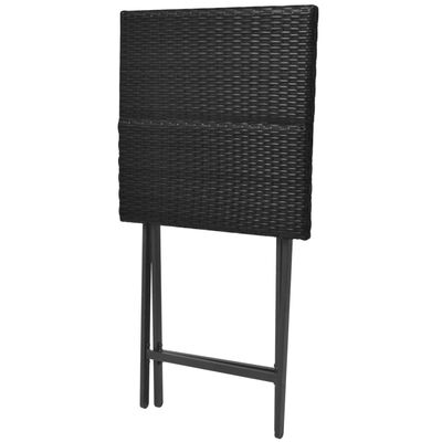 vidaXL 5-tlg. Garten-Essgruppe Klappbar Stahl Poly Rattan Schwarz