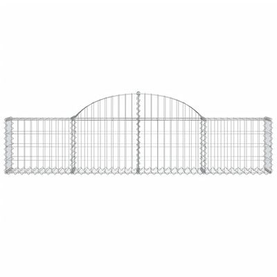 vidaXL Gabionen mit Hochbogen 6 Stk. 200x30x40/60 cm Verzinktes Eisen