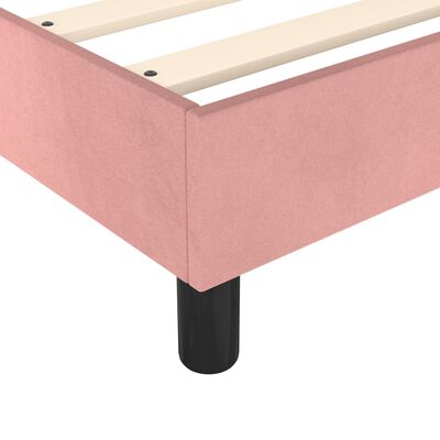 vidaXL Boxspringbett mit Matratze Rosa 100x200 cm Samt