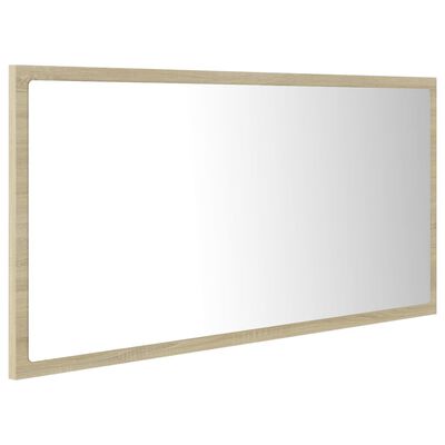 vidaXL LED-Badspiegel Sonoma-Eiche 90x8,5x37 cm Acryl