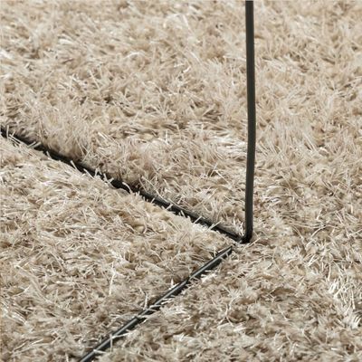 vidaXL Teppich ISTAN Hochflor Glänzend Beige 140x200 cm