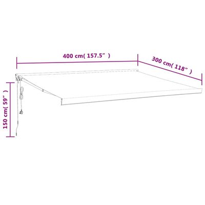 vidaXL Markise Einziehbar Gelb und Weiß 4x3 m Stoff und Aluminium