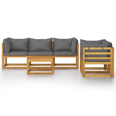 vidaXL 6-tlg. Garten-Lounge-Set mit Auflagen Massivholz Akazie