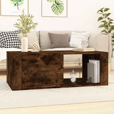 vidaXL Couchtisch Räuchereiche 100x50,5x35 cm Holzwerkstoff