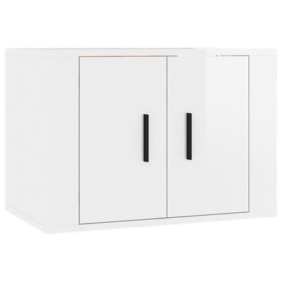 vidaXL TV-Wandschrank Hochglanz-Weiß 57x34,5x40 cm