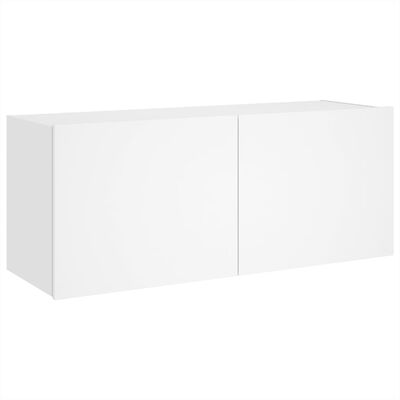 vidaXL TV-Wandschrank mit LED-Leuchten Weiß 100x35x41 cm