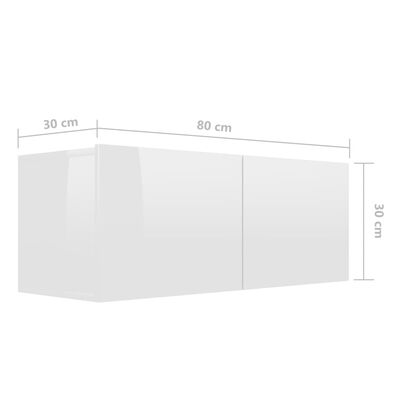 vidaXL 4-tlg. TV-Schrank-Set Hochglanz-Weiß Holzwerkstoff