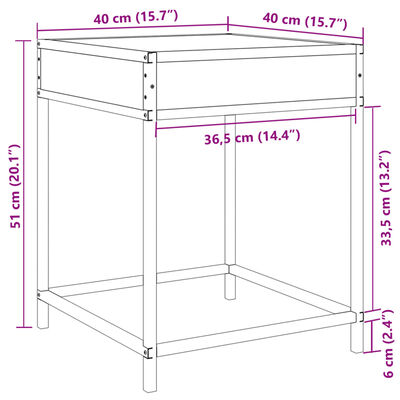 vidaXL Nachttisch mit Infinity-LED Grau Sonoma 40x40x51 cm