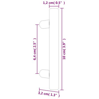 vidaXL Möbelgriffe 10 Stk. Golden 64 mm Edelstahl