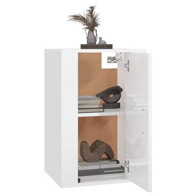 vidaXL TV-Wandschrank Hochglanz-Weiß 40x34,5x60 cm