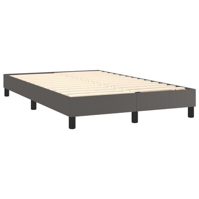 vidaXL Boxspringbett mit Matratze Grau 120x200 cm Kunstleder