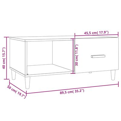 vidaXL Couchtisch Hochglanz-Weiß 89,5x50x40 cm Holzwerkstoff