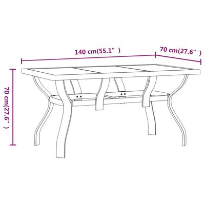 vidaXL 7-tlg. Garten-Essgruppe Grau und Schwarz