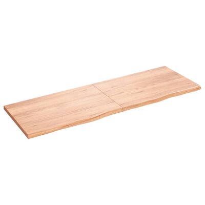 vidaXL Waschtischplatte Hellbraun 180x60x(2-4) cm Massivholz Behandelt