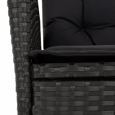 vidaXL 9-tlg. Garten-Essgruppe mit Kissen Schwarz Poly Rattan