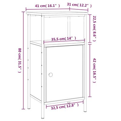 vidaXL Nachttische 2 Stk. Braun Eichen-Optik 41x31x80 cm Holzwerkstoff