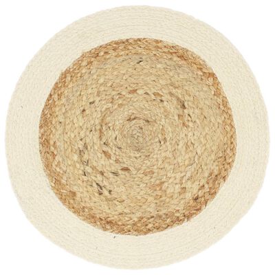 vidaXL Tischsets 4 Stk. Natur 38 cm Rund Jute und Baumwolle