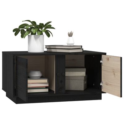 vidaXL Couchtisch Schwarz 80x50x40 cm Massivholz Kiefer