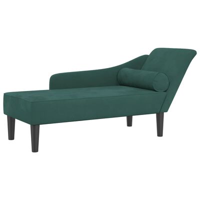 vidaXL Chaiselongue mit Kissen Dunkelgrün Samt